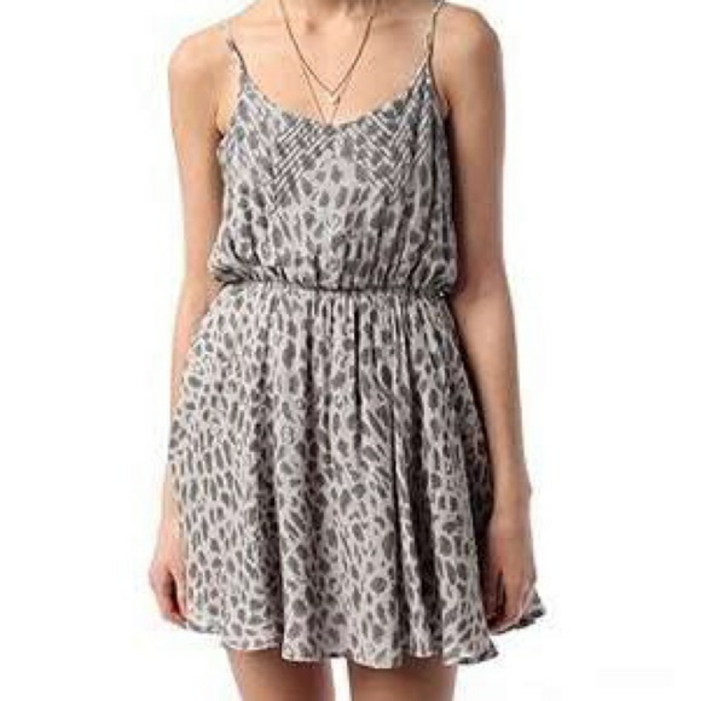 Lucca Couture Grey Cheetah Print Dress